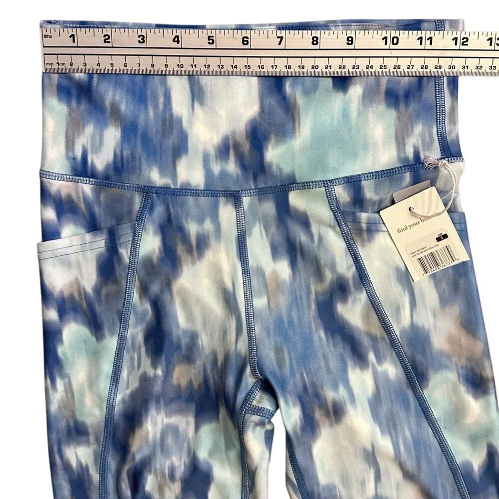 Balance Collection High Waisted Leggings Watercolor Tie Dye Blue Size Women S - Picture 11 of 16
